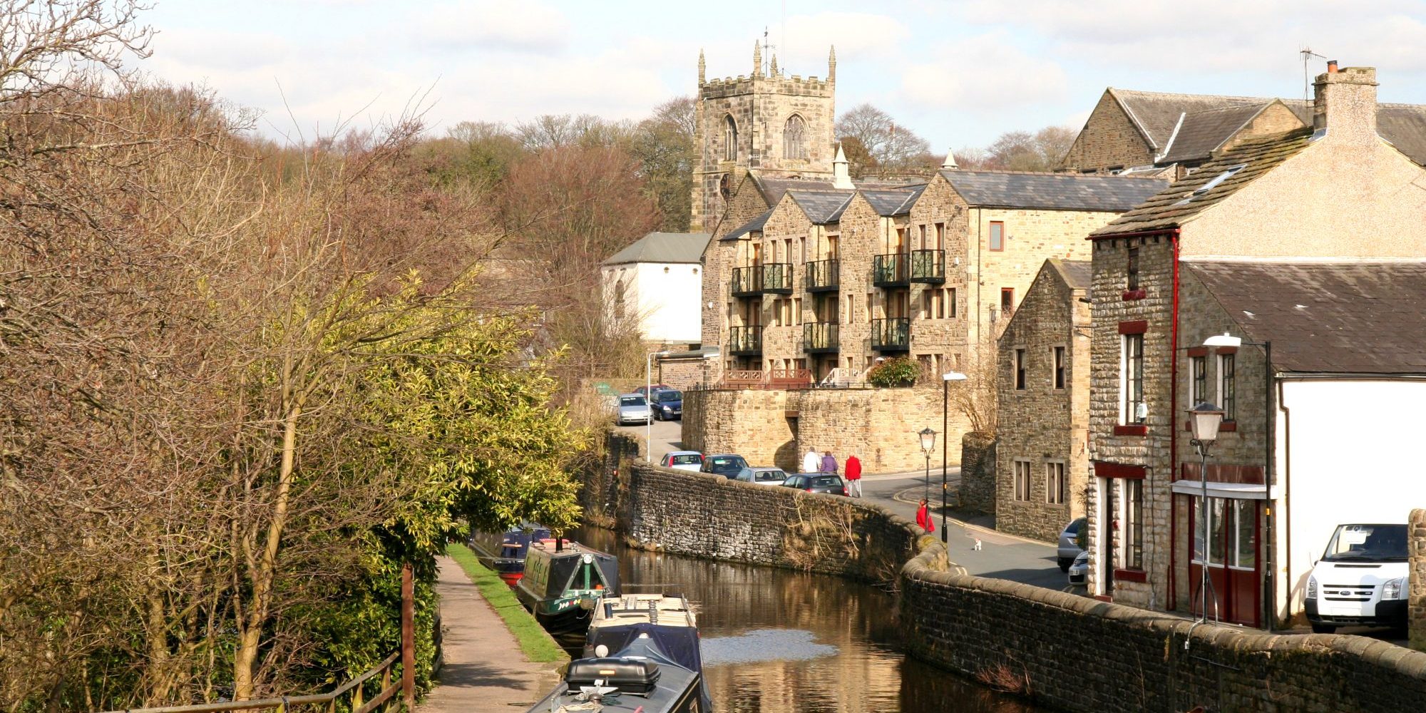 view across the canal and rooftops of Skipton view across the canal and rooftops of Skipton